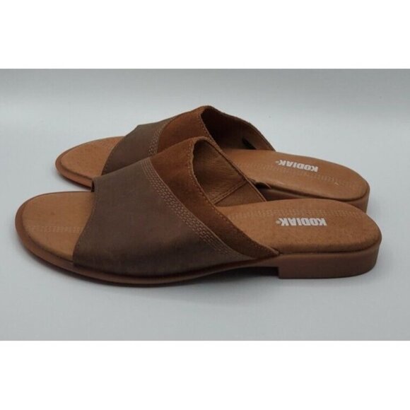 Kodiak Womens Alexi Brown Rust Leather Suede Slide Sandals Size 8.5 - Picture 4 of 13